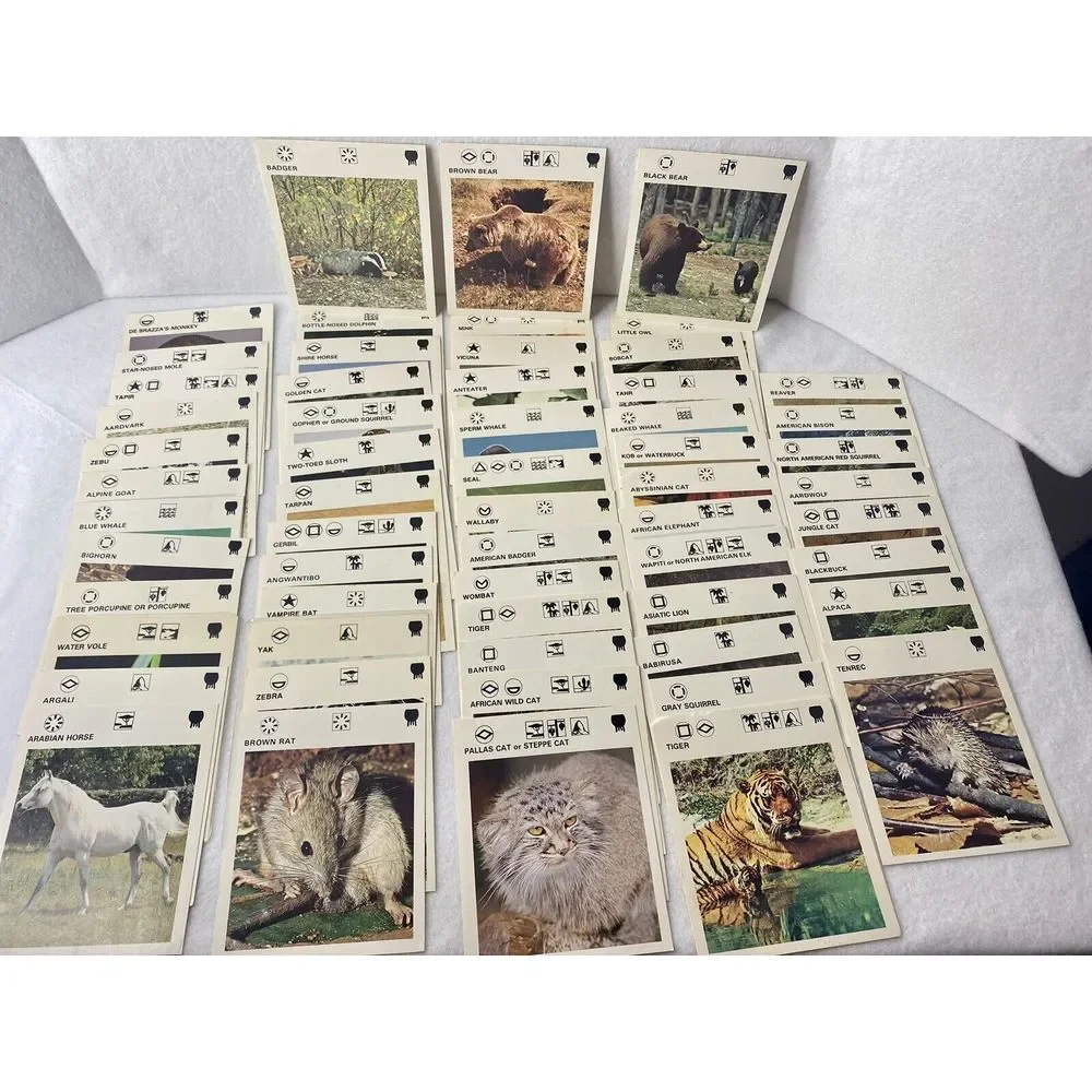 Wildlife Treasury VTG Animal 400+ Cards Box Dividers All Alphabet Classification